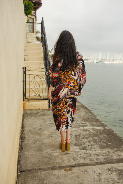 Actius Caftan Kaftan Dress in Rouge